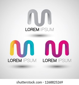 Colorful M Logo Design Vector Set