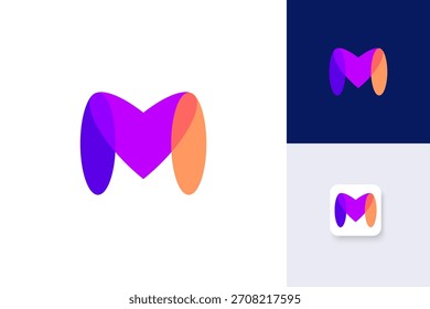 colorful m logo design vector template