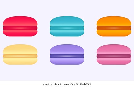 colorful macaron illustration with mesh technique
