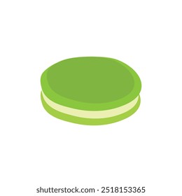 Colorful macaron, macaroon almond cake vector illustration isolated on white background. 