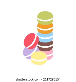 Icono de macarones coloridos. Ilustración vectorial.