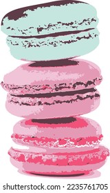 diseño vectorial de ilustraciones de macarons coloridas