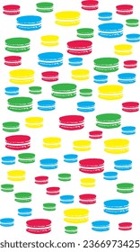 Colorful macarons pattern background vector