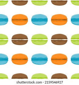Macarones coloridos. Patrón sin foco. Panadería.