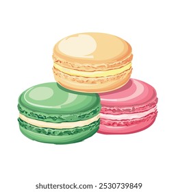 Ilustração Colorida do Vetor de Pilha de Macarões