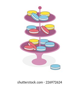 colorful macaroon in the white background