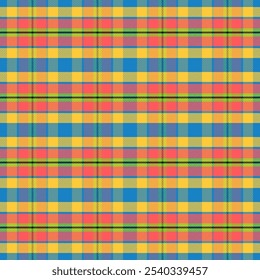 Madras coloridas sem costura pattern.Plaid com sarjado tecer repetição pattern.Tartan padrão de verificação com listras.Vetor ilustração gráfica textura para têxteis e impressão.