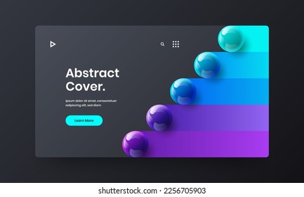 Colorful magazine cover design vector illustration. Isolated realistic balls flyer layout.