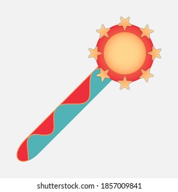 Colorful mages wand vector design.