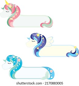 Colorful Magic Horse Theme Label