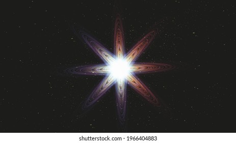 Colorful Magic Star Light on Galaxy background with Milky Way spiral,Universe and starry concept design,vector