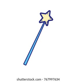 colorful magic wand stick to wizard object
