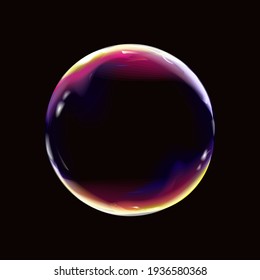 Colorful magical fantasy dreamy bubble black background childhood realistic play