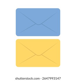 Colorful mail envelope icons in minimal flat design for digital communication.