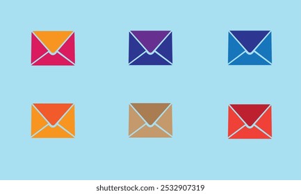 Bunte Mail-Symbol-Set .Vektorgrafik