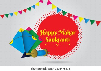 A colorful Makar Sankranti background