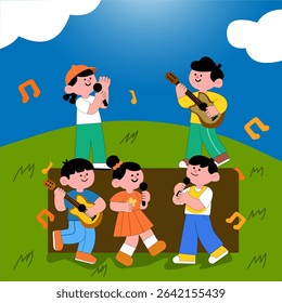 Colorful Make Music Day Vector Illustration