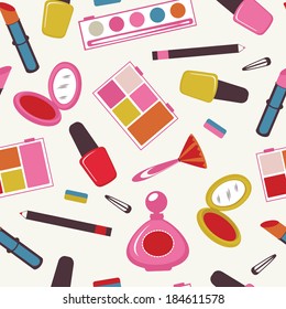 Colorful make up  seamless pattern