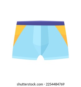 Colorful male swimwear vector illustration. Cartoon drawing of blue underwear or underpants for men isolated on white background. Summer, fashion concept
