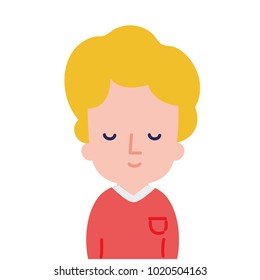 colorful man with closed eyes and casual t-shirt