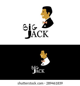 Colorful Man Face Icon in Flat Style. Logo Design.