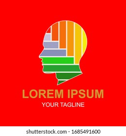 Colorful man image with red background for design and web concepts. Vector illustration
