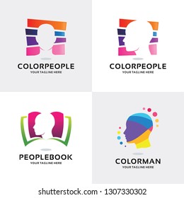 Colorful Man Logo Set Design Template Collection