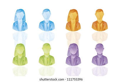 colorful man and woman sign with shadow. vector illustration