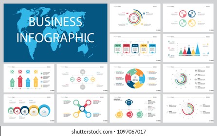 Colorful management or analysis concept infographic charts set