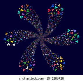 Colorful Manager explosion fireworks on a dark background. Suggestive cycle designed from scattered manager symbols.