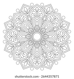 Colorful mandala art for coloring book page, vector illustration Islam, Arabic, Indian, moroccan,spain, turkish, pakistan, chinese, mystic, ottoman motifs. Coloring book page