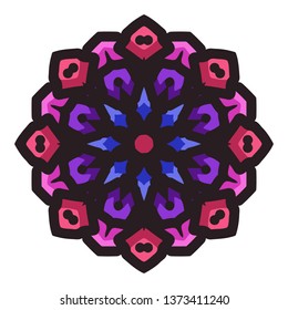 Colorful mandala art with floral motifs element. Mandala vintage art style