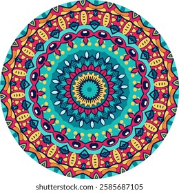 Colorful Mandala Artwork Featuring Radiant Colorful Layers