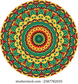 Colorful Mandala Artwork Featuring Radiant Colorful Layers