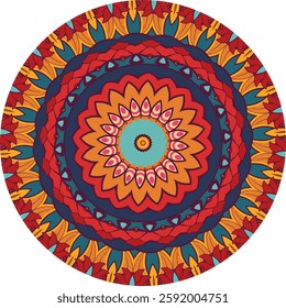 Colorful Mandala Artwork Featuring Radiant Colorful Layers