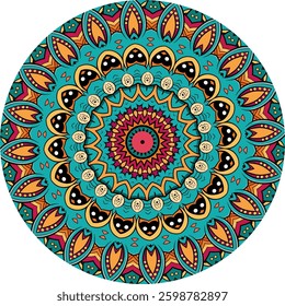 Colorful Mandala Artwork Featuring Radiant Colorful Layers