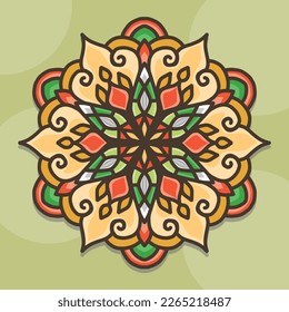 Colorful Mandala background, Decorative round ornaments, Anti-stress mandala patterns.