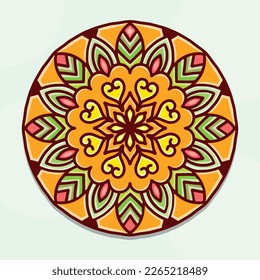 Colorful Mandala background, Decorative round ornaments, Anti-stress mandala patterns.
