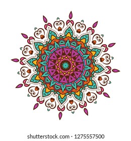 Colorful Mandala Background With Ornament