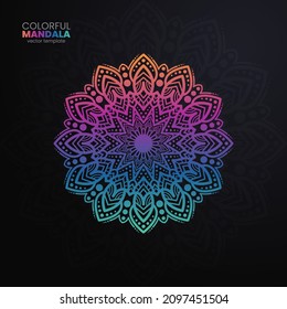 
Plantilla de vector de fondo de mandala colorida