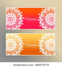 colorful mandala banners decoration background