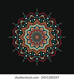 Colorida mandala hermosa obra