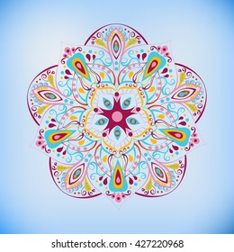 Colorful mandala in boho style. Vector illustration