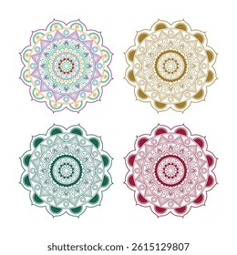 Colorful Mandala bundle 4 separate Design Art work Pattern template