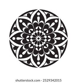 Colorful Mandala For Colouring and Colourful Mandala With Floral Ornament.Mandala design. Mandala icon