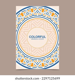 colorful mandala cover design template