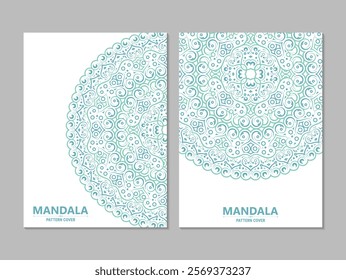 colorful mandala cover design template