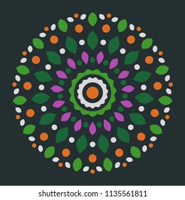 Colorful Mandala Decoration Ornament. Geometric