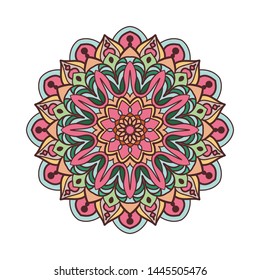 Colorful mandala deisgn with warm colors