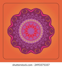 Colorful mandala design abstract floral pattern
